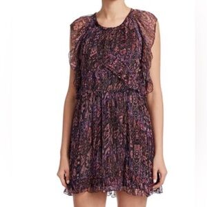 IRO Glorie Printed Flutter Sleeve Dress